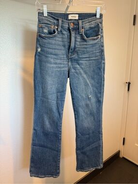 pistola Blue Wash Wide-Leg Jeans Lennon crop boot stretch